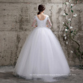 Factory Supply Cheap 2020 Newest Design V-neck floor length lace Brides Wedding dress